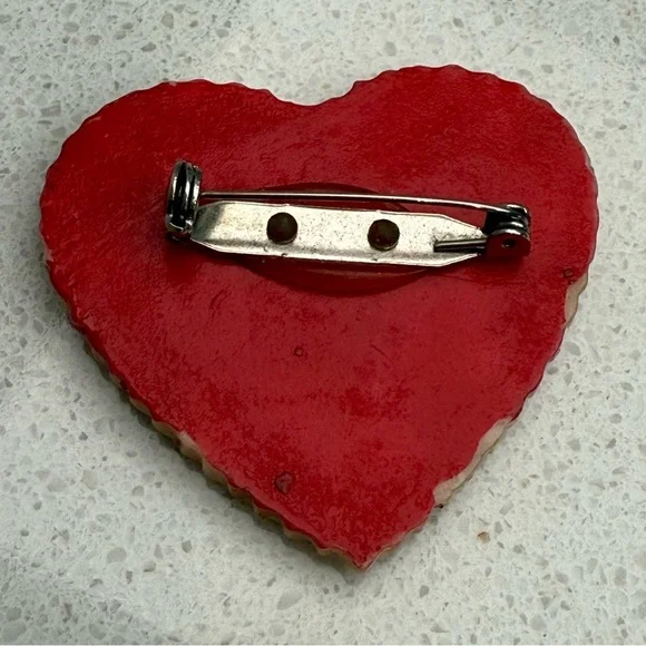 Vintage Heart Brooch Pin Valentine's Day - Picture 3 of 10